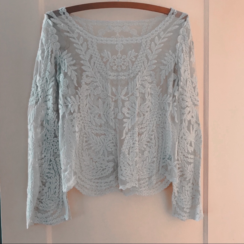 Embroidered White Long Sleeve Shirt